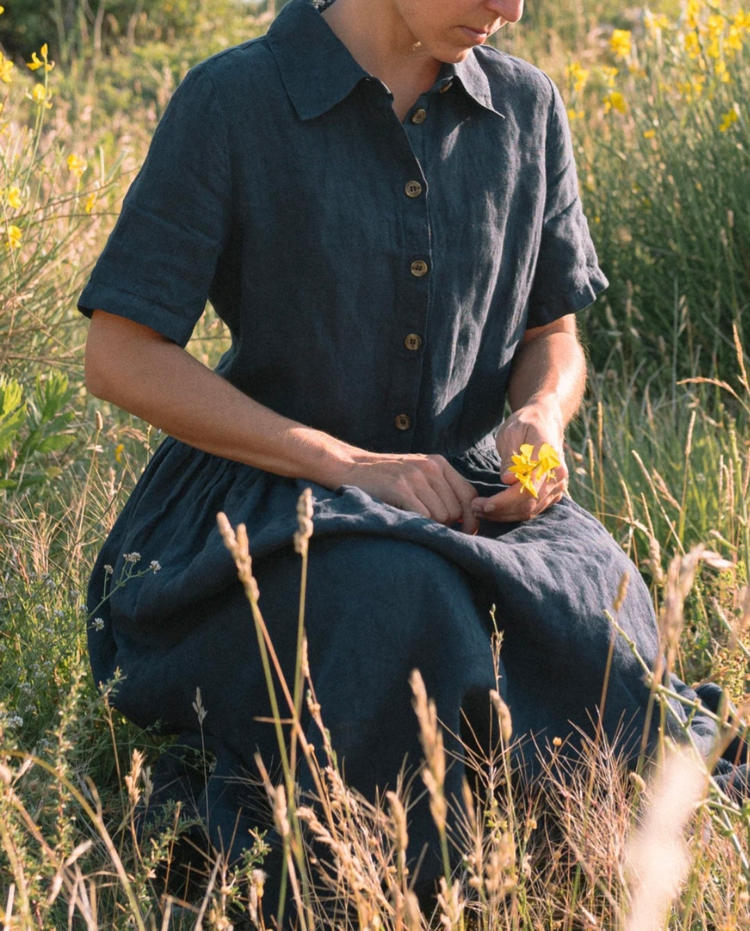 Blue Linen Dress | Maxi Dress | Linen Dress | Linen Clothing | 100% Organic Linen-1