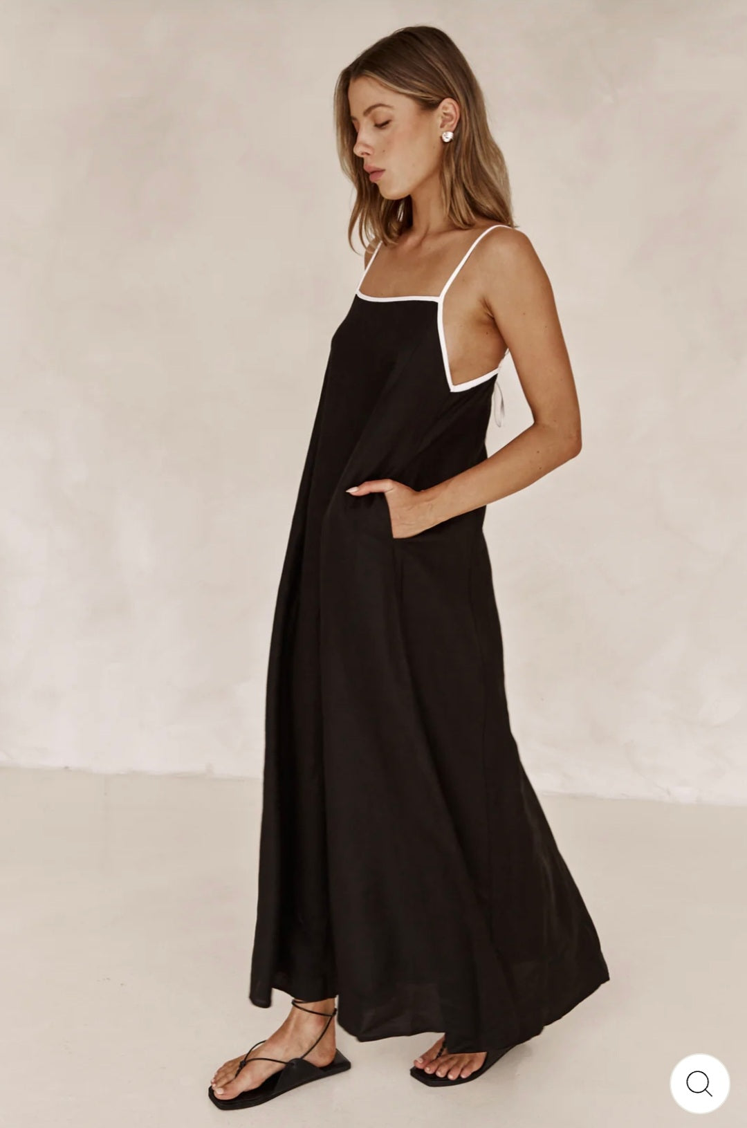 Black & White Cotton Dress | Maxi Dress | Cotton Dress | 100% Organic Cotton-3