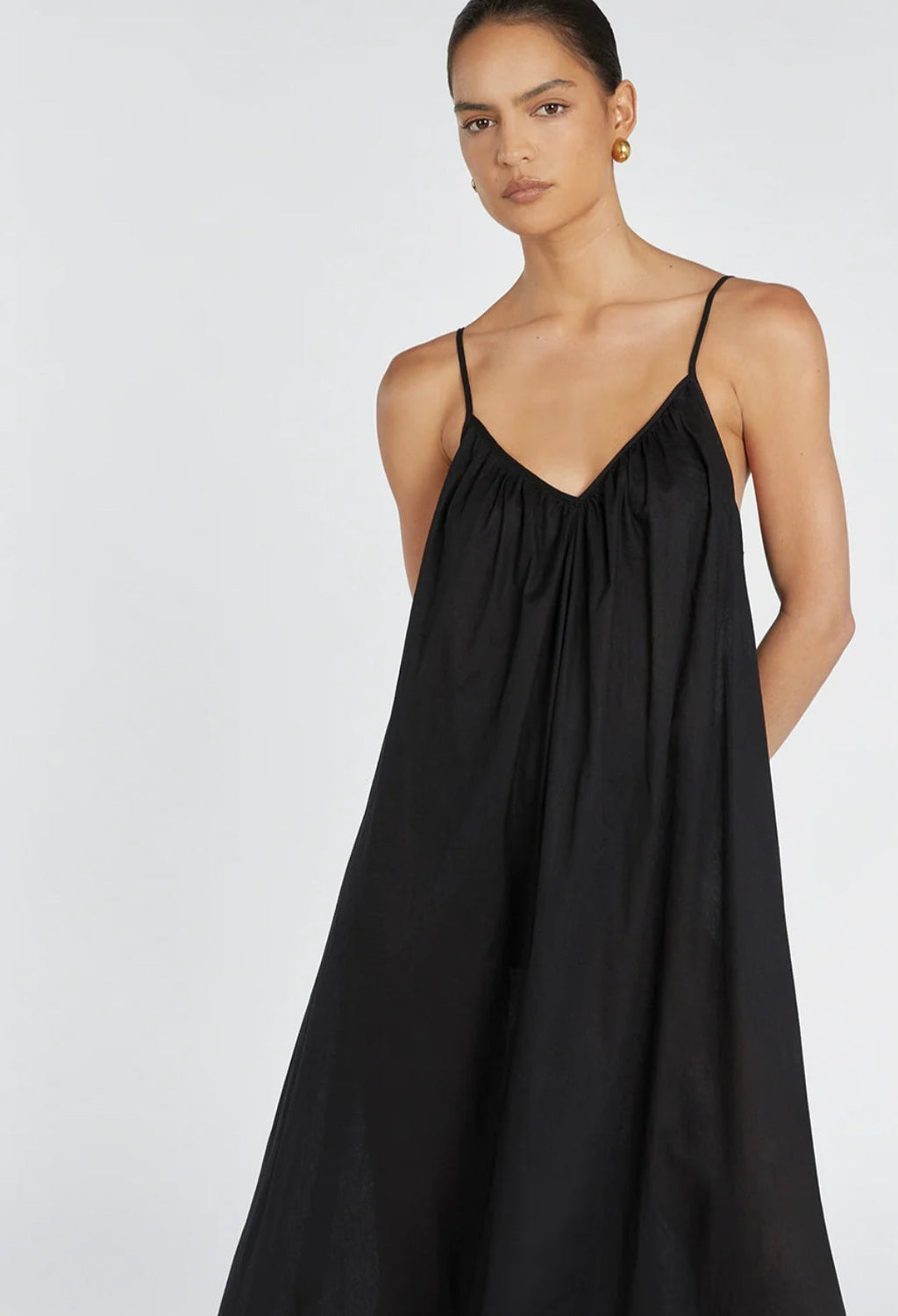 Black Cotton Dress | Maxi Dress | Cotton Dress | Black Dress-1