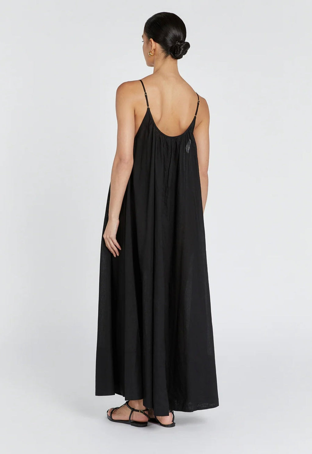 Black Cotton Dress | Maxi Dress | Cotton Dress | Black Dress-4