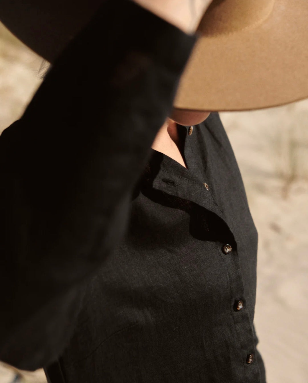 Black Linen Dress | Midi Dress | Linen Dress | Linen Clothing | 100% Organic Linen-3