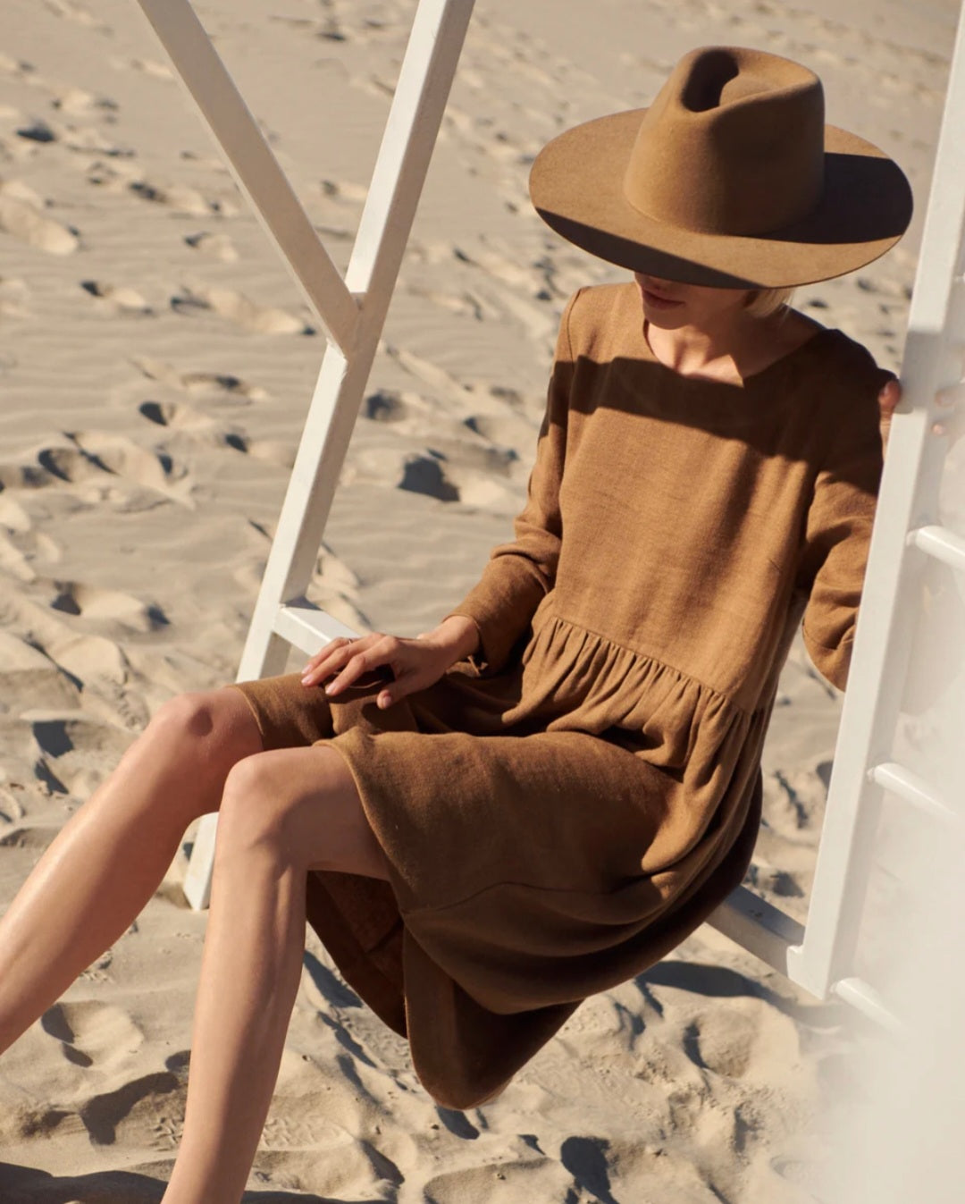 Brown Linen Dress | Maxi Dress | Linen Dress | Linen Clothing | 100% Organic Linen-3