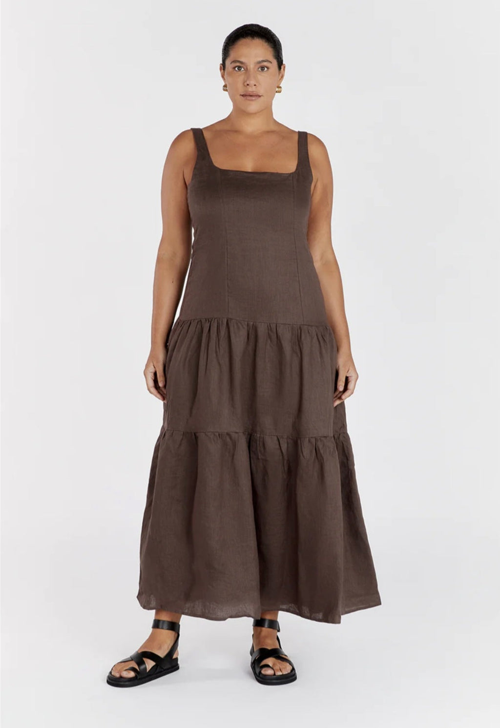 Brown Linen Dress | Maxi Dress | Linen Dress | Linen Clothing | 100% Organic Linen-3