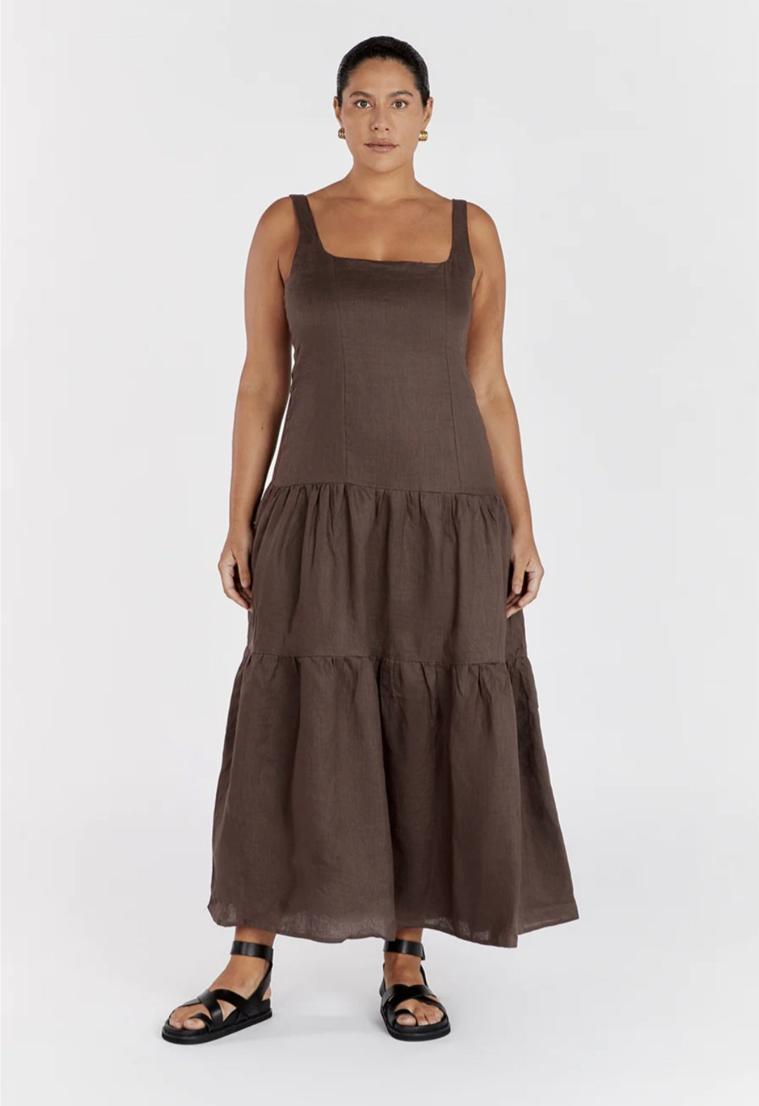 Brown Linen Dress | Maxi Dress | Linen Dress | Linen Clothing | 100% Organic Linen-3