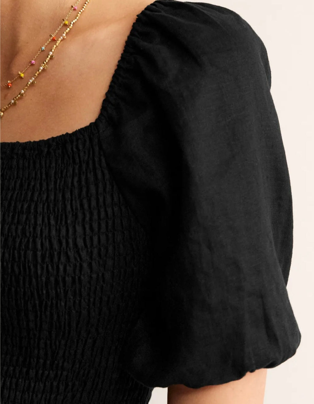 Black Linen Dress | Maxi Dress | Linen Dress | Linen Clothing | 100% Organic Linen | Smock Design-2