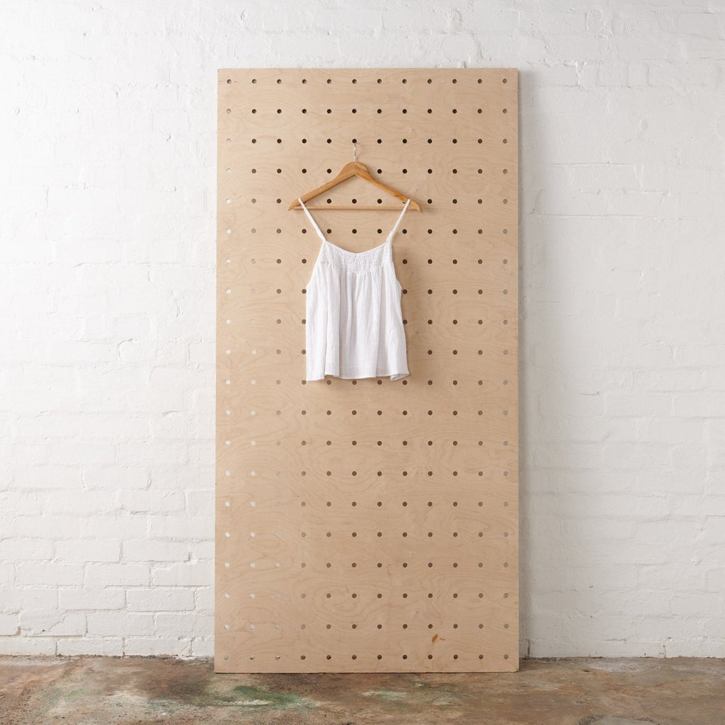 Shirred Cotton Cami | White